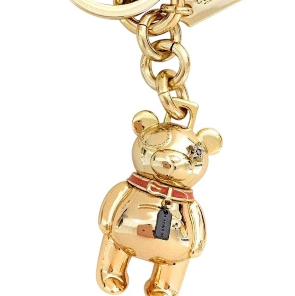New Coach 3D bear crystals keychain key chain